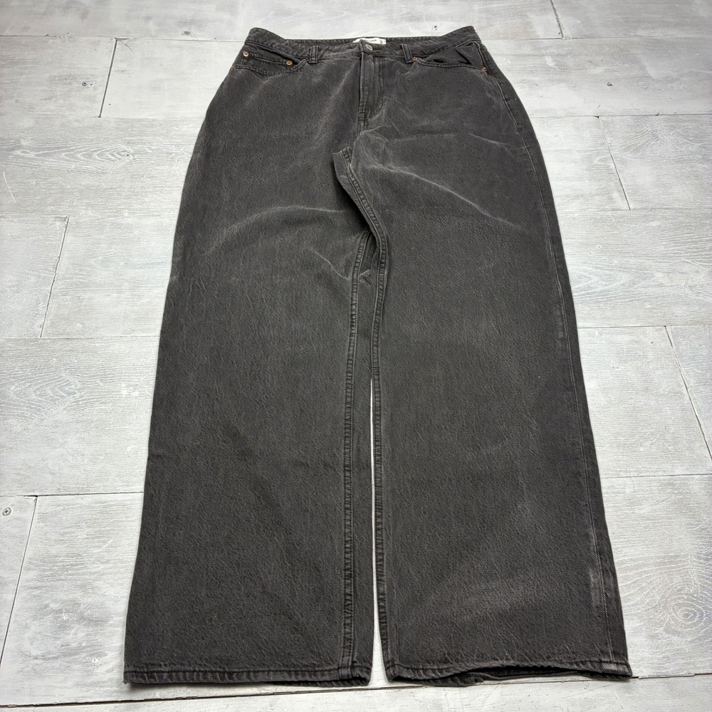 Abercrombie & Fitch Curve Love The Loose High Rise Jeans 31 12L Black Denim